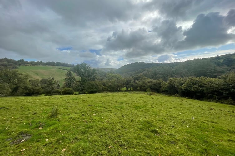 The fields leading down to the haunted pools in Lonan