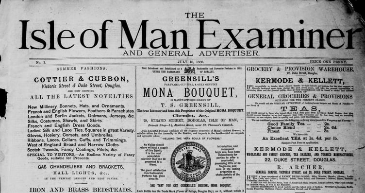 The first Isle of Man Examiner was printed on July 10, 1880