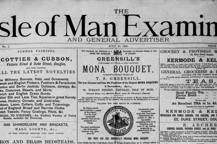 The first Isle of Man Examiner was printed on July 10, 1880