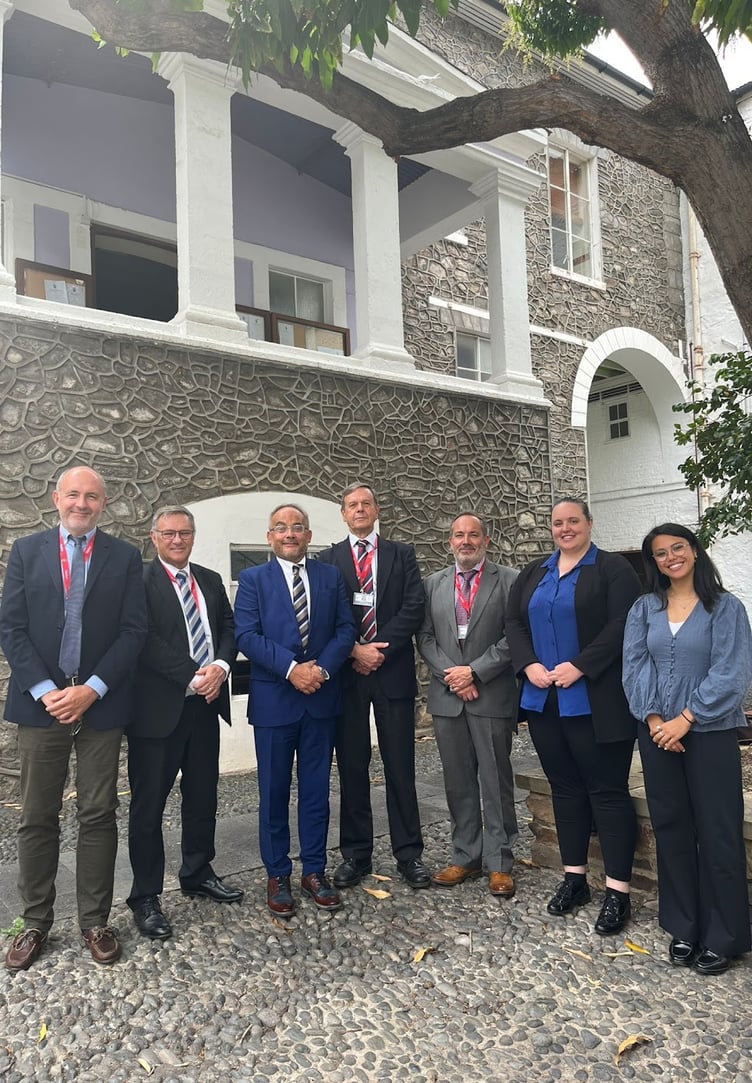 Gary Clueit MLC pictured centre with Election Observation Mission team members