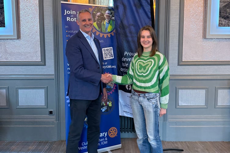 Paulina Kurzydlowska pictured here with Mark Gilson Chair of The John Nicholson Foundation.