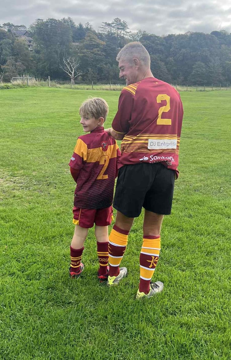 Neil MacGregor with grandson Bruno on Saturday afternoon