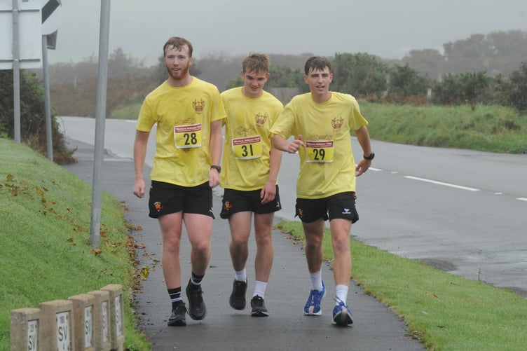 (L-r) Harry Barton, Charlie Scarffe and Carl Hartman completed the top-10 in the Julie Brew Memorial Walk last year (JW)