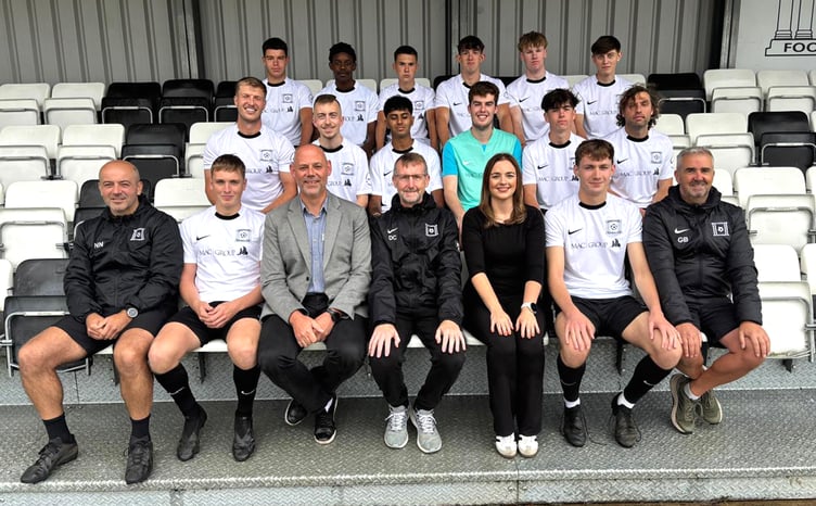 The Corinthians combination team pictured with MAC Group managing director Ed Walter (front row, third from left) and the company's group marketing and communications lead Hannah Francis