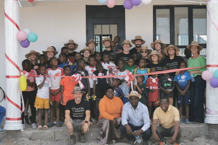 Capital International employees at the Huruma Orphanage in Tanzania.