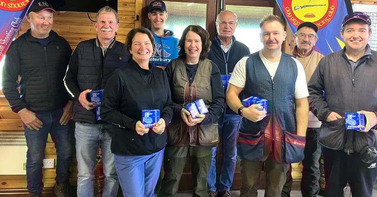 Prizewinners in the final round of Isle of Man Clay Pigeon Shooting Club’s Riela Yachts-sponsored Sport Trap League