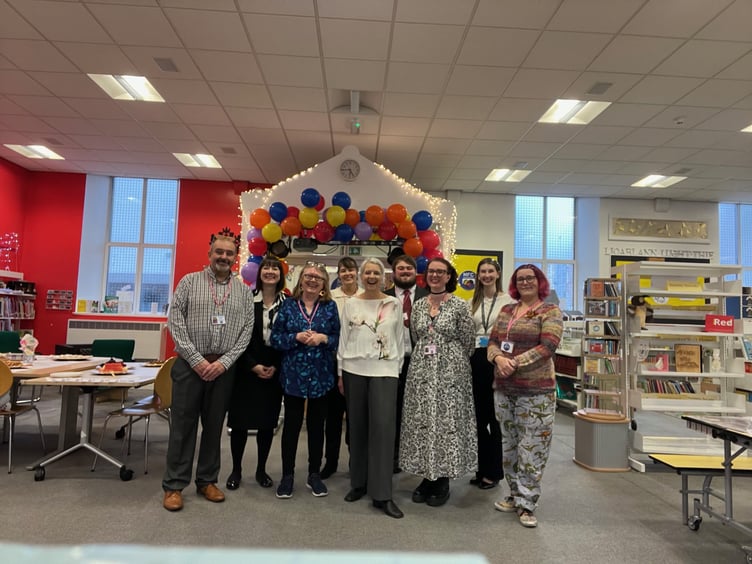 Employees at the Manx Family Centre celebrating its reopening on Saturday