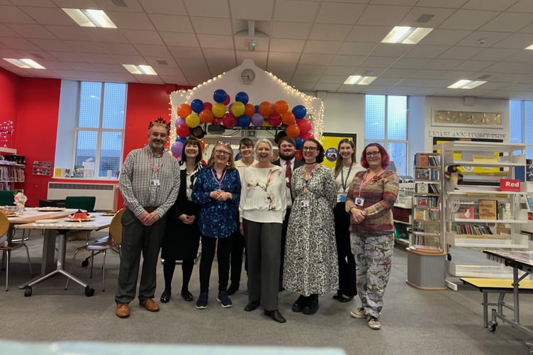 Employees at the Manx Family Centre celebrating its reopening on Saturday