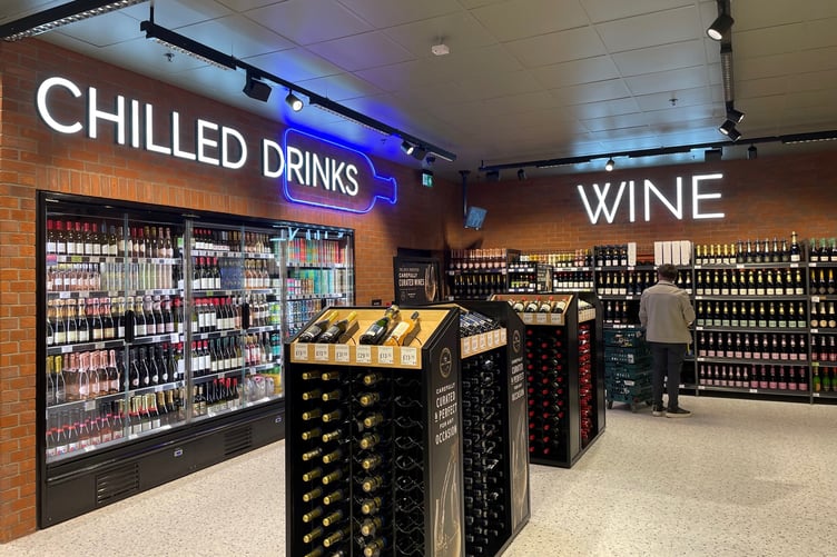 The alcohol section at the new M&S Douglas foodhall