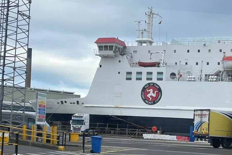 Reader Jane Attree sent in this photo of the rare sight of the Ben-my-Chree in the Port of Larne this week. The Steam Packet vessel undertook a trial sailing to Northern Ireland to assess the viability of the route. Full story in this week's Manx Independent - on sale now