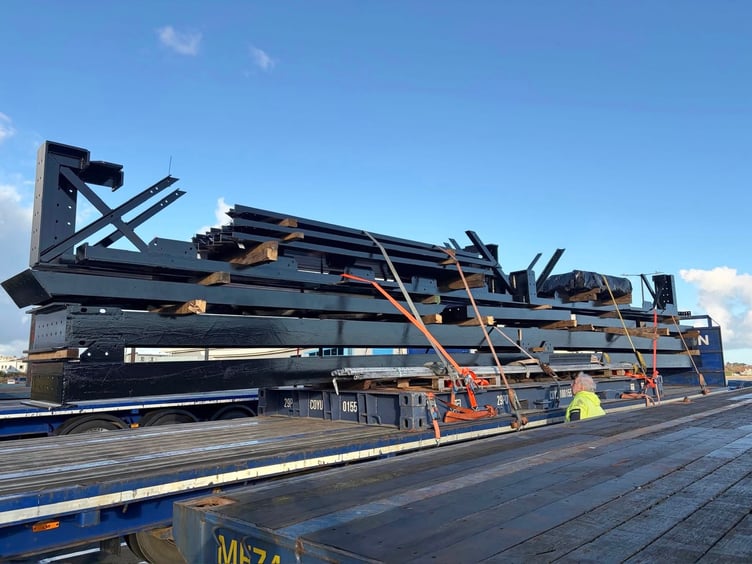 The replacement steel for Queen's Pier has arrived in Ramsey