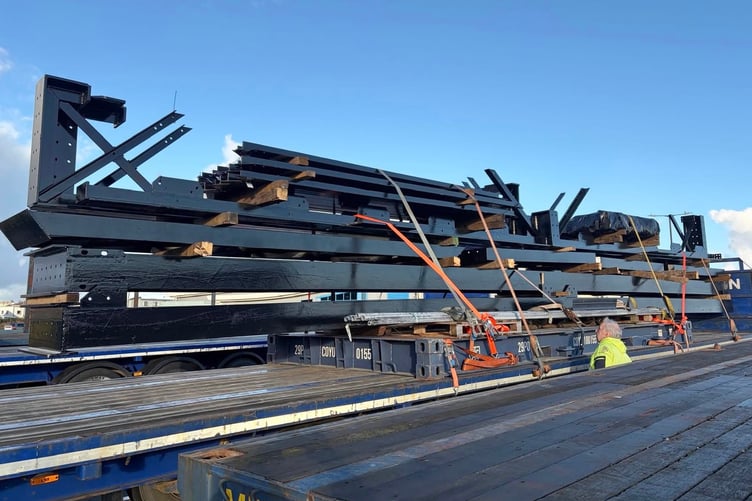 The replacement steel for Queen's Pier has arrived in Ramsey