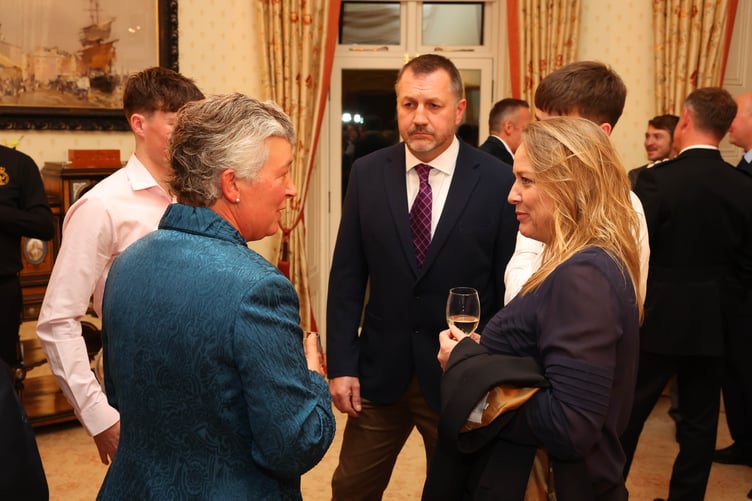 Lady Lorimer chats to guests during the reception