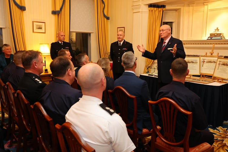 Lieutenant Governor Sir John Lorimer provides a speech to attendees