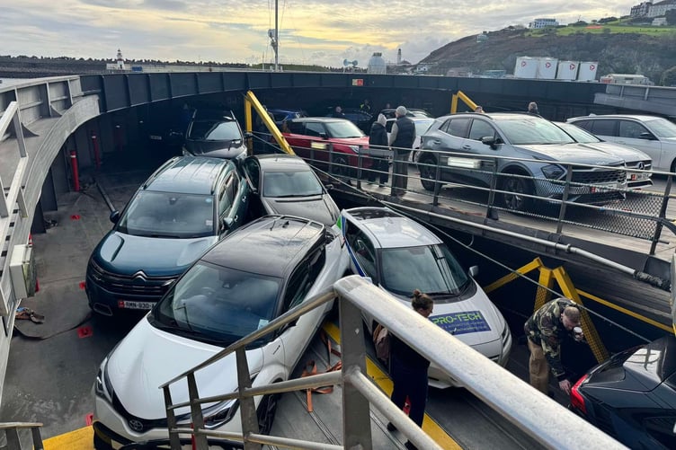Cleanup operation underway on the Manannan after Sunday night's sailing from Liverpool