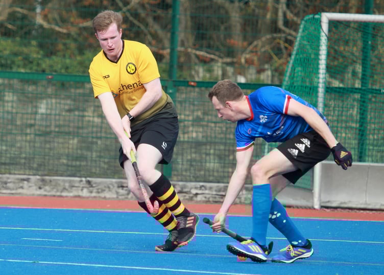 George Ratcliffe (left) helped Athena Healthcare Harlequins A record a 5-0  victory over Canaccord Wealth Vikings B in the Mixed Premier Division last Wednesday (Photo: Dave Norton)