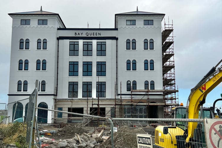 Scaffolding has been removed from the front of the Bay Queen development as it nears completion
