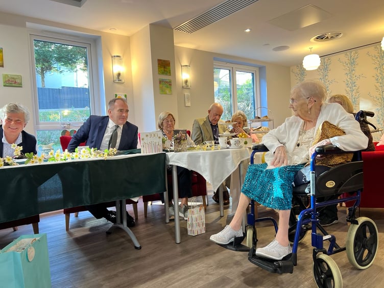 Anne Kneale with the Chief Minister Alfred Cannan