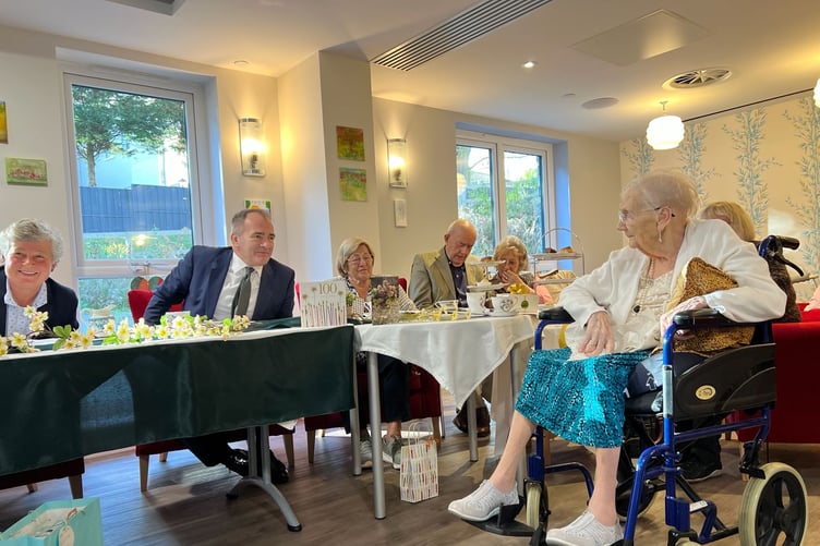 Anne Kneale with the Chief Minister Alfred Cannan
