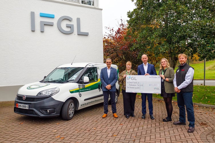 Representatives from GNAAS visit IFGL for the cheque presentation