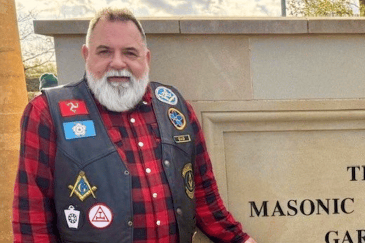 Gary Wilson with the wreath