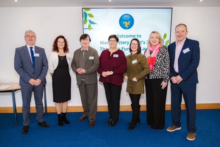 MLT Trustees & Officers (L-R): David Christian, Ashley Roche, Trevor Butler, Sarah Kelly, Sarah Maltby MHK, Helen Summerscales, Ian Begley