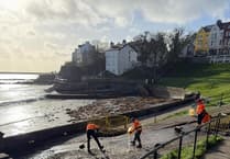 Landslip behind town hall temporarily shuts promenade