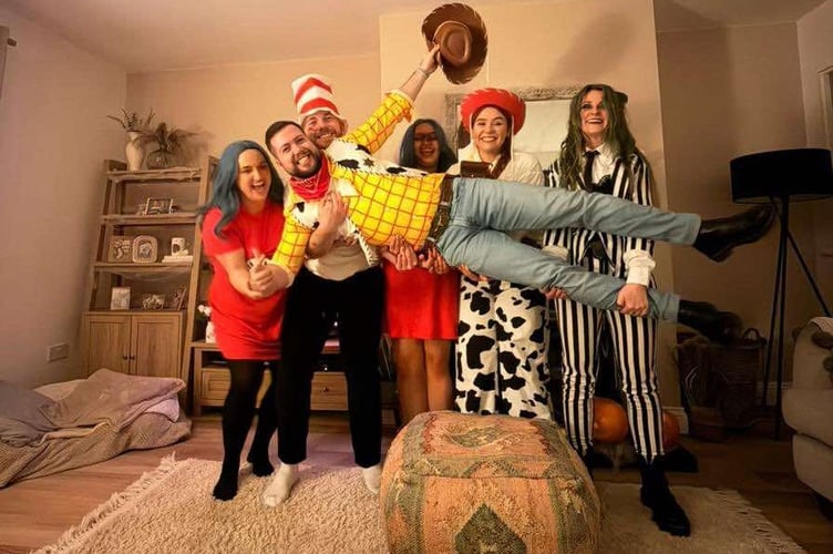 Further proof that adults had just as much fun this Hop Tu Naa. Pictured (l-r) are Bryony Skellorn as Thing 1, Chris Brew as Woody from Toy Story, Will Bayley as Cat in the Hat, Justine Radcliffe as Thing 2, Jolie Skillicorn as Jess from Toy Story and finally Krish Boruch as Beetlejuice 