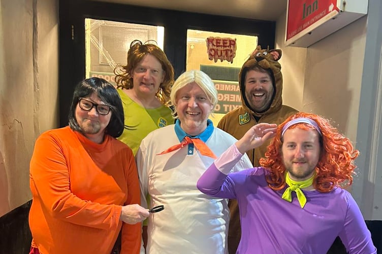 Members of the Manx rock cover band Jester's Dead were 'Scooby and the Gang' at Quids Inn on Saturday night