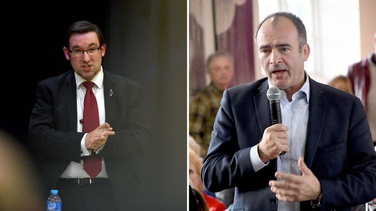 Former health minister Lawrie Hooper (left) asked Chief Minister Alfred Cannan (right) whether non-compliance with the law constituted a breach of the ministerial code