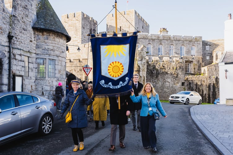 Procession through Castletown to mark Buchan School's move to its new home in the grounds of King William's School