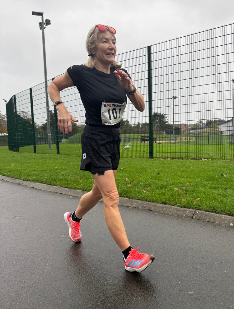 Marie Jackson produced an excellent time in the opening round of the Manx Harriers Winter Walking League at the NSC (Photo: Steve Partington)