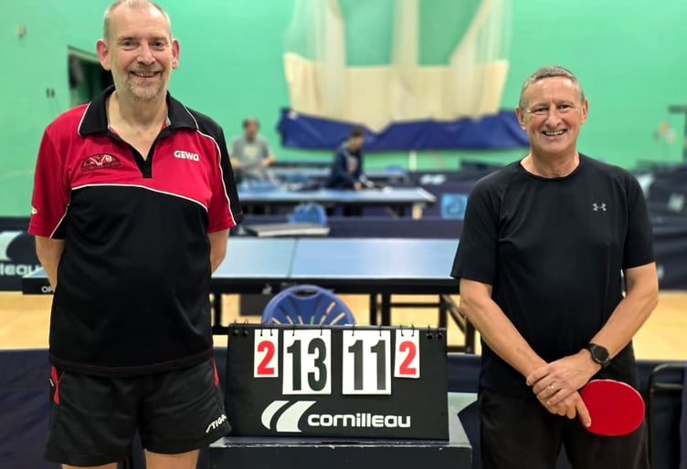 Adrian Slater (left) and Keith Whiteway proved to be an unbeatable pairing and lifted this year’s Fun Doubles title (Photo: Malcolm Lambert)