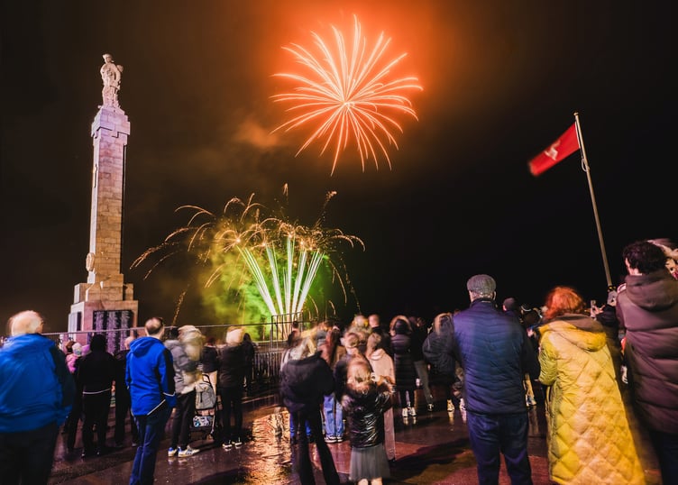 Crowds gathered on Douglas Promenade for the annual firework display on Wednesday night