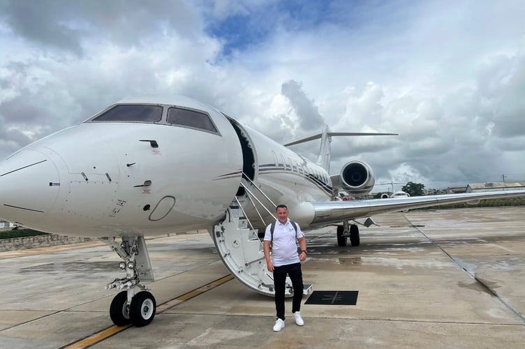 Curtis Webster announces Seventy Ninth Group's aviation division's first transAtlantic test flight