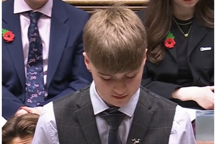 Jasper Emery speaking at the House of Commons' Despatch Box last week