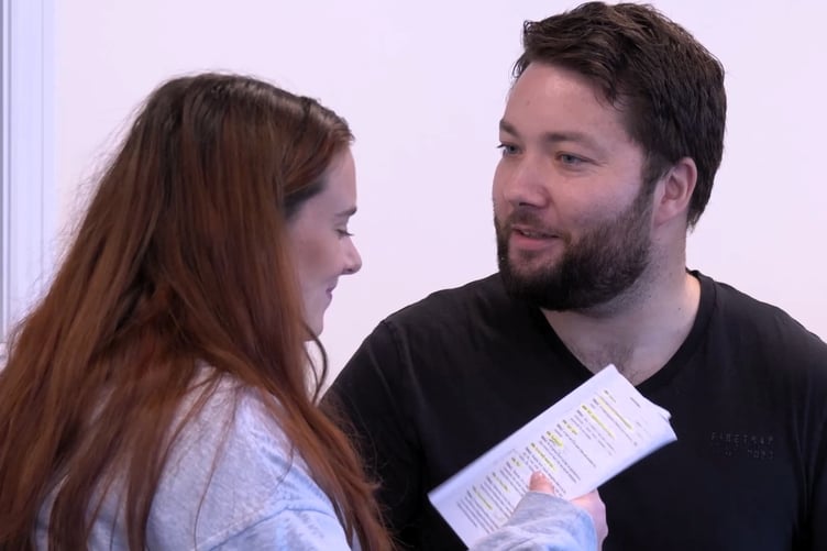 Saoirse Coyle-Carroll and Ewan Macfarlane in rehearsals