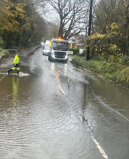 Flooding in Greeba on Tuesday 