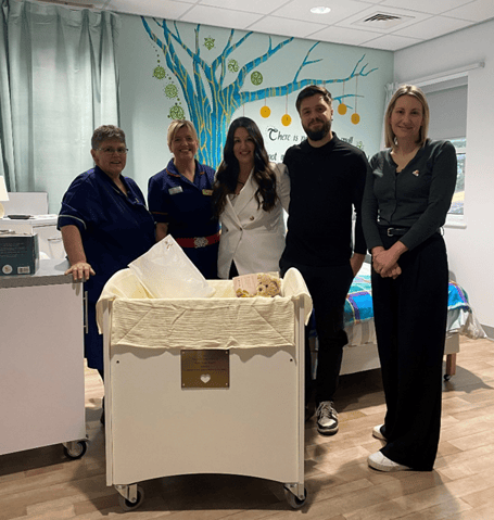 (Left to right) Dianne Rubery, Kirsty Steventon, Hannah Spearing, Matt Knight and Alyssa Ely-Cook from Abigail’s Footsteps Charity