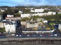 Drone footage provides glimpse of progress on Castle Mona restoration