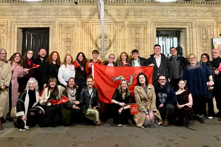 Scran and Manx friends outside the Royal Albert Hall