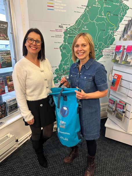 Big Blue Bag Winner Mary Jane Douglas (right) with Sarah Maltby MHK (All photos: Visit Isle of Man)