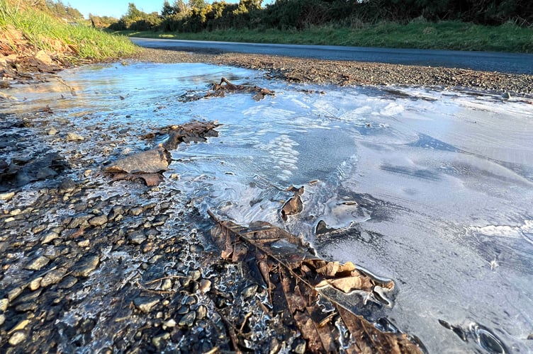 There's reports of ice on the island's roads this morning (Monday)