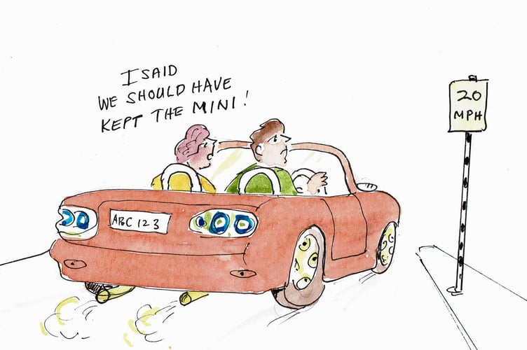 One of Phil's most popular cartoons on the controversial 20mph speed limit rollout on the island