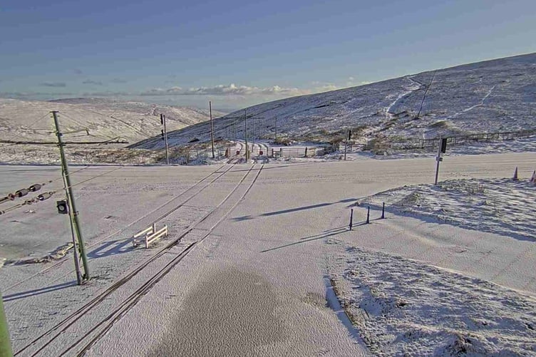 A snowy scene at the Bungalow on the Mountain Road this week