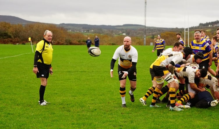 Vagabonds' experienced scrum-half Michael Oates in action against Dukinfield last weekend (Photo: John Liver/Mumbles Pics)