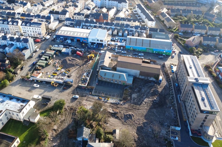 Drone image shows the extent of the demolition