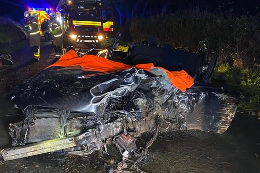 Scene of the crash on the Jurby coast road