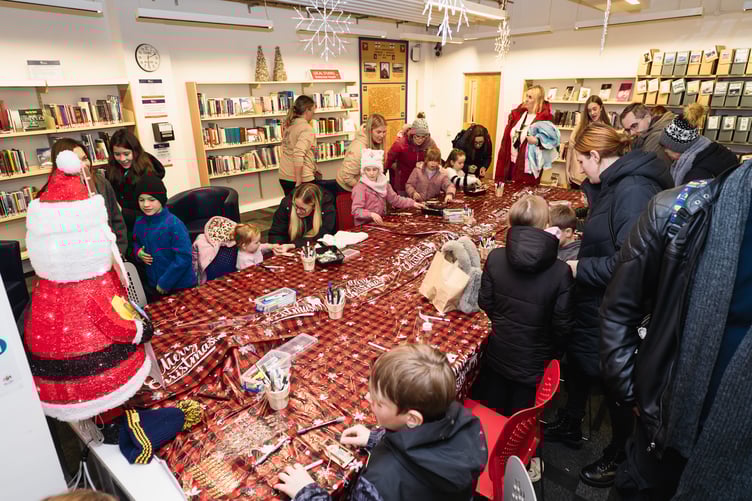 Festive craft sessions took place at Douglas library during the Christmas lights switch on
