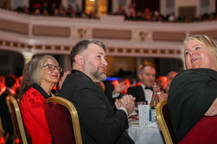Media Isle of Man deputy-editor Andy Dalrymple was emotional seeing his wife, Rebekah Dalrymple, head up on stage to be awarded for Excellence in Customer Service for her business Simply Sleep